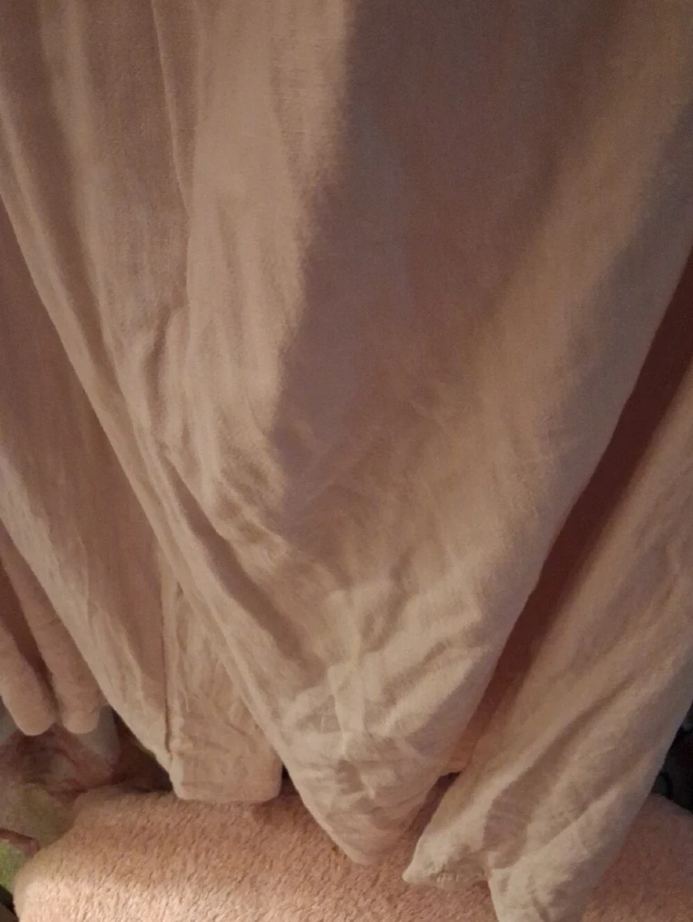 Cream Wide-Leg Linen Pants
